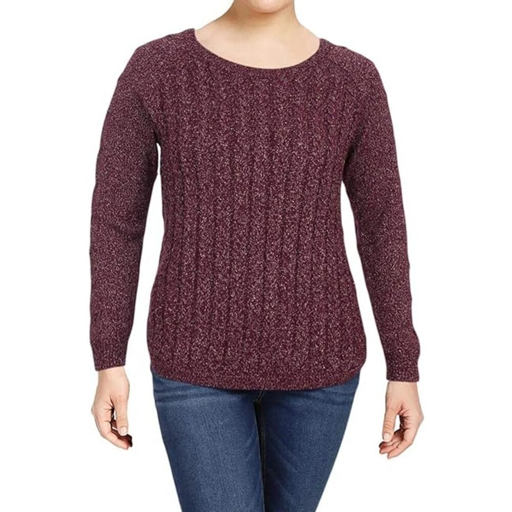 Eight Eight Eight Women's‎ Chunky Knit Burgundy Pullover Sweater Size Small
